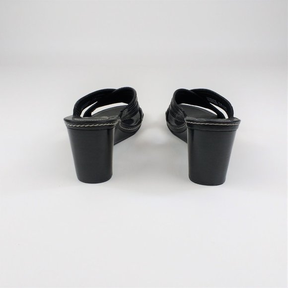 Easy Spirit Black Leather Wedge Sandals 7M - Picture 5 of 8